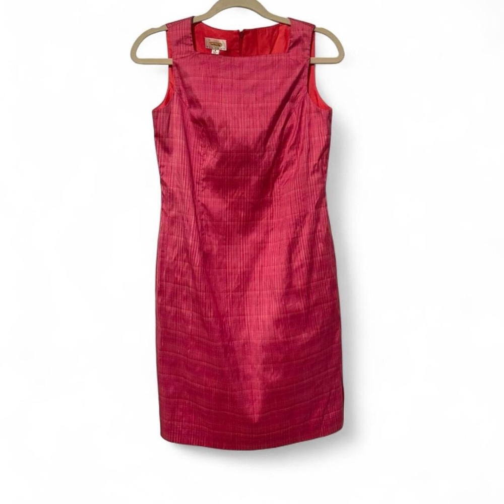 Vintage 90s Y2K NWT 100% silk pink shift dress 4